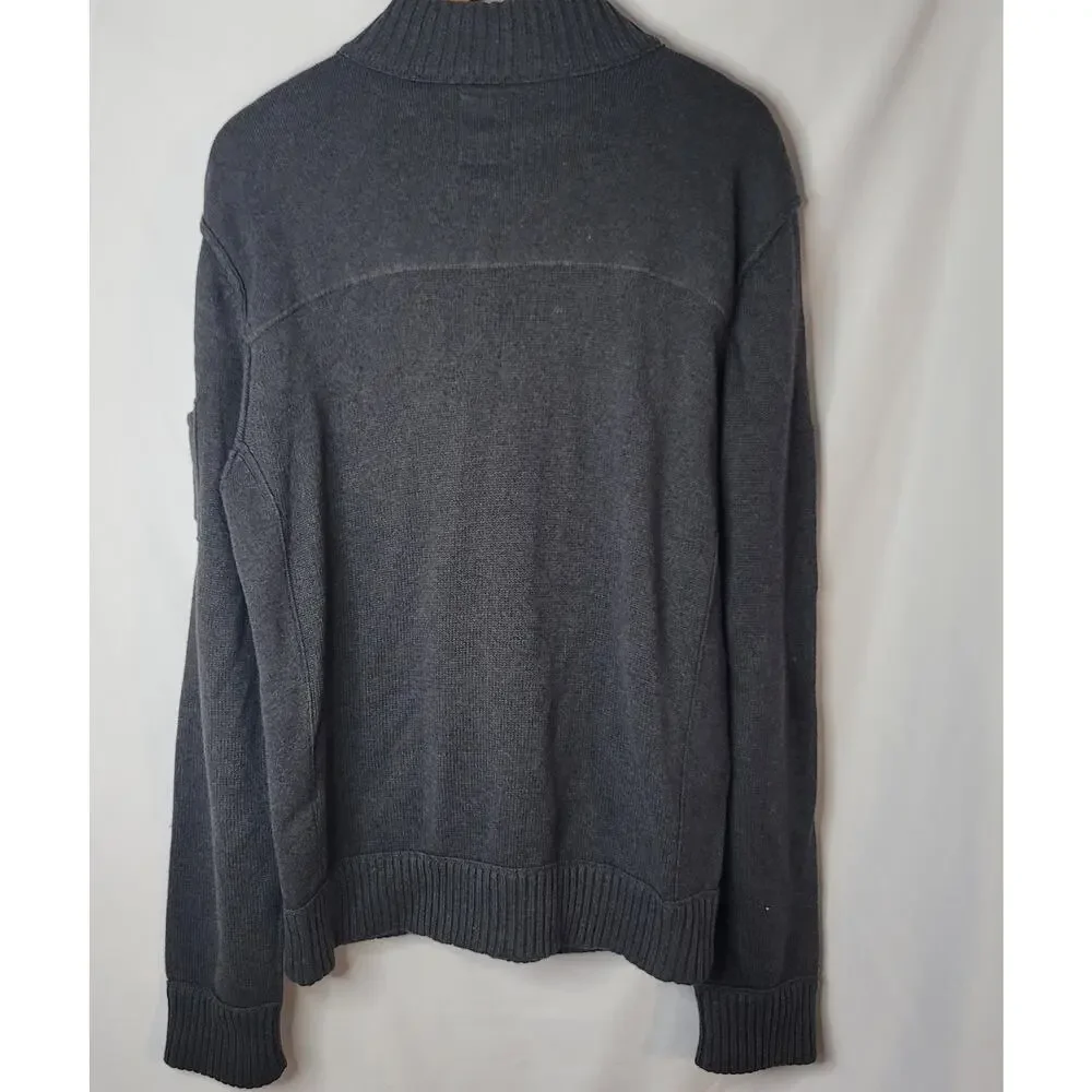 Fossil-Men's Sweater- long sleeve zip up jacket- Charcoal in color- size Large - Picture 3 of 7